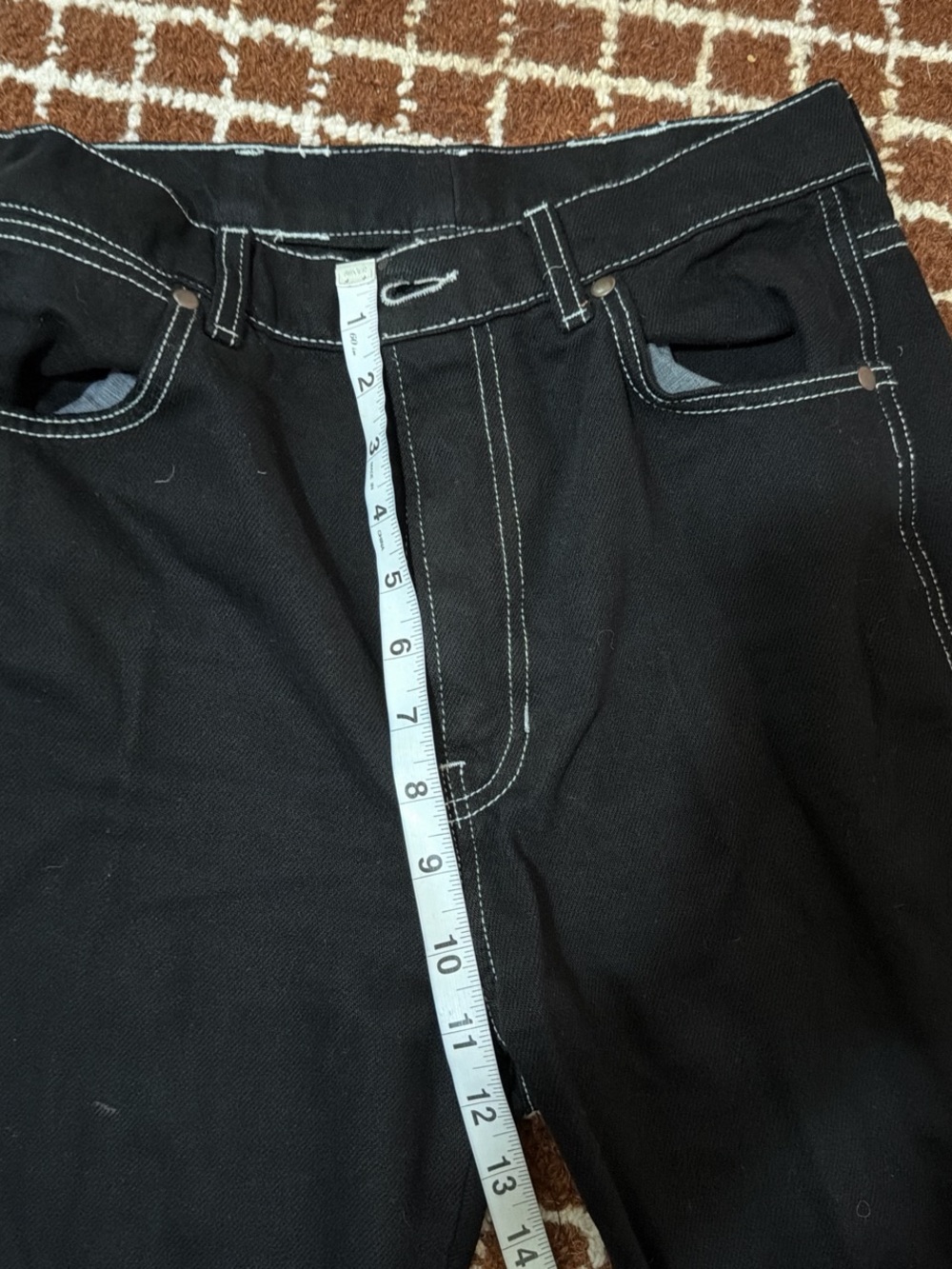 Reformation Cowboy Black High-Rise Jeans with White Contrast Stitching - Picture 5 of 6